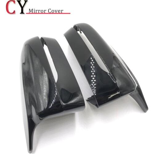 1 Pair Car Glossy Black Side Rear View Mirror Cover Replacement for BMW 5 Series G11 G12 G30 G38 2017-2019