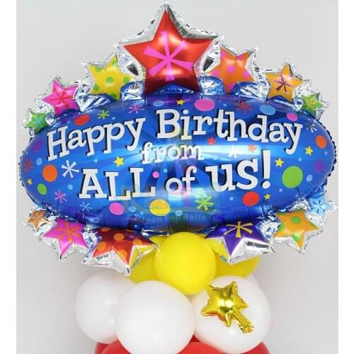 10pcs/lot Large blue baby birthday awning balloon aluminum foil globo for baby birthday party supplies enfeites aniversarioLBR07