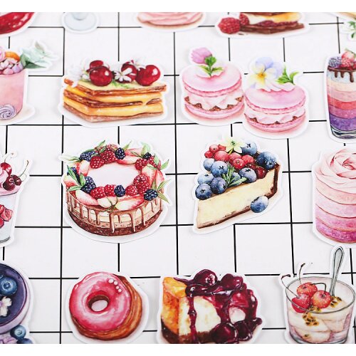 20PCS Delicious cake Stickers Crafts And Scrapbooking stickers book Student label Decorative sticker kids toys