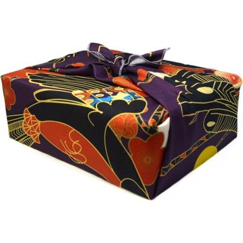 2021 New geisha fan red crowned crane Japanese style wrapping cloth furoshiki handkerchiefs Flower traditional fabric 0223A