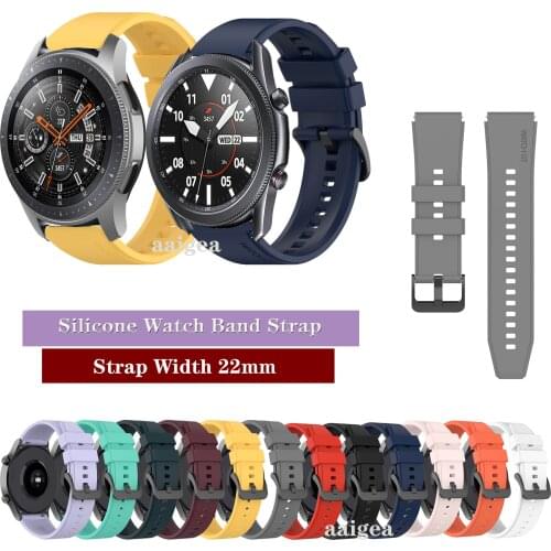 22mm Silicone Band Strap For Samsung Galaxy Watch 46mm Galaxy 3 45mm / Gear S3 Wristband Sport Replacement Bracelet