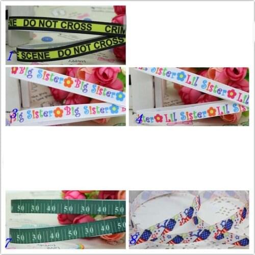 3/8'' Free shipping sister court printed grosgrain ribbon hairbow headwear party decoration diy wholesale OEM 9mm S158
