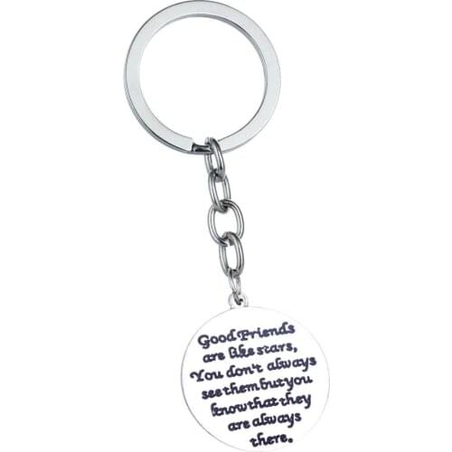 36PC Friendship Keyrings Good Friends Are Like Stars Charm Keychains Women Men Best Friends Birthday Party Gifts Key Rings Hot