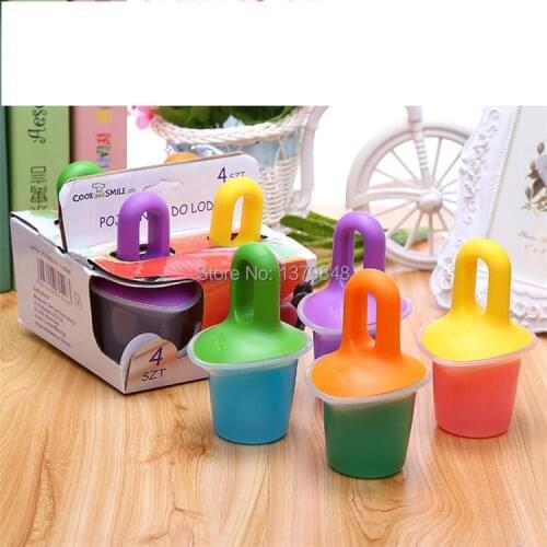 4PCS/SET FILLABLE ICE POPS Plastic Popsicle mold Pojemniki do lodow