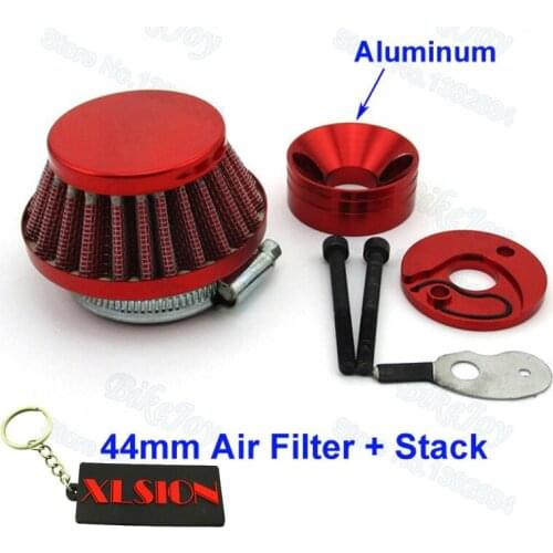 44mm Racing Air Filter + Aluminum Adapter Vstack Stack Kit For 23cc 33cc 43cc 49cc Goped Stand Up Gas Scooter Motorcycle