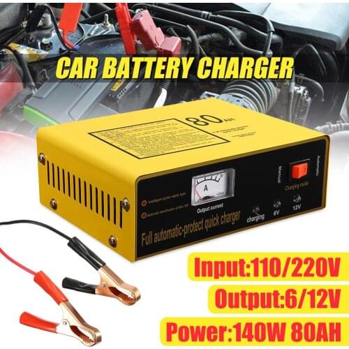 AC110-250V To DC 140W 6V/12V 80AH 8.5A Automatic Car Battery Charger Motorcycle Auto Batteries Power Supply Car Accessories