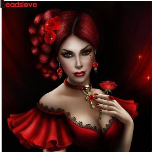 5D DIY Diamond Painting Pretty Woman Full Drill fantasy Lady Rhinestones Cross Stitch Mosaic Art Home Decoration Gift S89