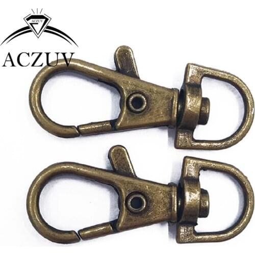 Antique Bronze 200pcs 38mm Metal Swivel Lobster Clasp Snap Hook for Keychains Purse Chain Handbag Buckles DIY Accessories SLC022
