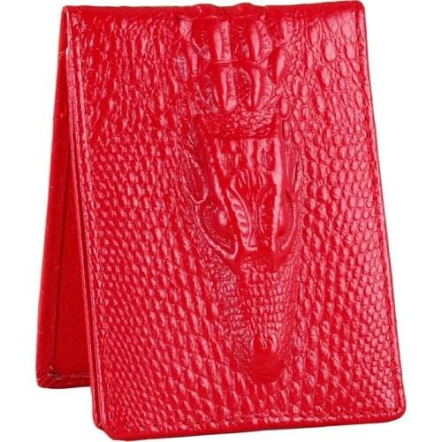 Alligator Head Grain Fashion Women Men Genuine Leather Driver License ID Holders 4 Solid Colors Credit Card Holder Free Shipping