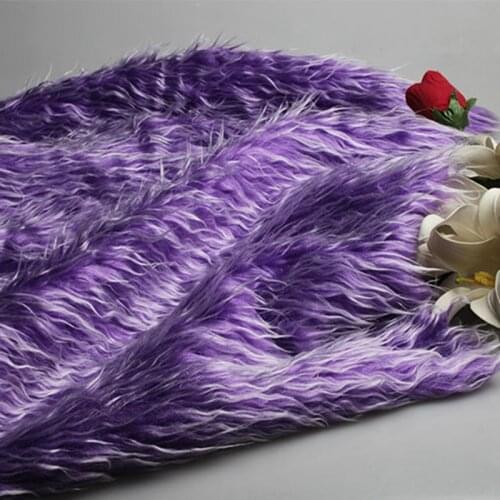 4CM Long Hair Pile Purple Blue Plush Faux Fur Fabric For Winter Coat,Vest,Cosplay Stage Decor,Pillow 160cm*45cm(Half Yard)/pcs