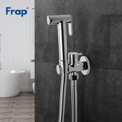 FRAP Bidet faucet solid brass single cold water bidet toilet faucet function cylindrical hand shower tap crane 90 degree switch