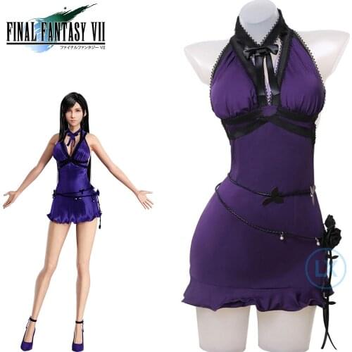 Game Final Fantasy VII Remake Tifa Lockhart Cosplay Costume Adult Women Dress Outfit Suit Halloween Carnival Costume
