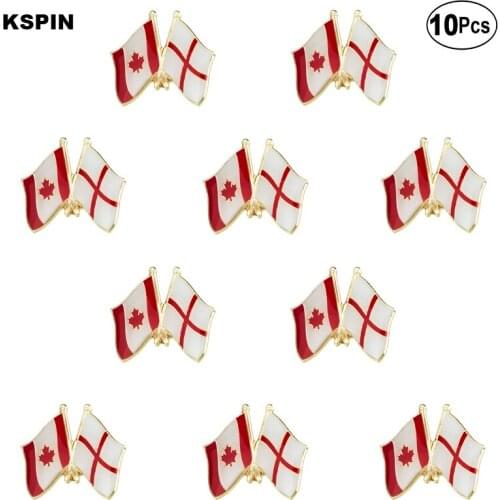 Canada & England Flag Lapel Pin Flag badge Brooch Pins Badges 10Pcs a Lot