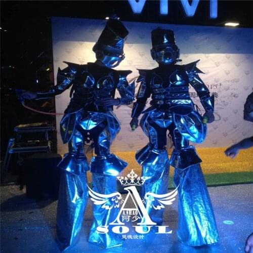 AS58 DJ disco robot men suit clothing cosplay catwalk ballroom dance costumes party singer stage shows bar clothes no stilts