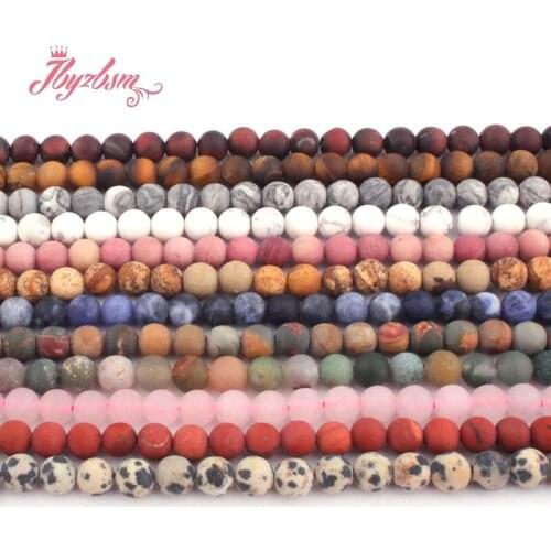 6mm Round Beads Frost Natural Stone Beads Tiger Eye,Rhodonite,Quartz For DIY Necklace Bracelet Jewelry Making 15",Free Shipping