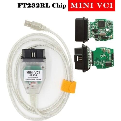 MINI VCI Interface FOR TOYOTA TIS Techstream MINIVCI FT232RL Chip J2534 OBD2 Diagnostic Cable Supports TIS OEM Diagnostic SW