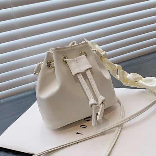 Fashion Retro Mini Drawstring Bucket Bag Ladies Party Handbags Womens Crossbody Bags Pu Leather Small Messenger Bags Whole Sale