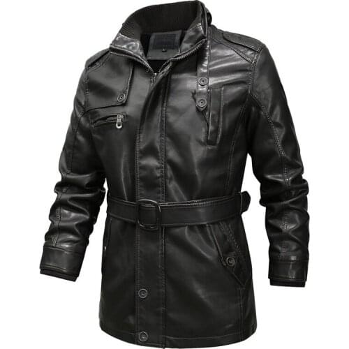 2019 New Mens Leather Jackets Winter Brand Men Washed Thick PU Leather Jacket Male Locomotive Faux Leather Jacket Coat