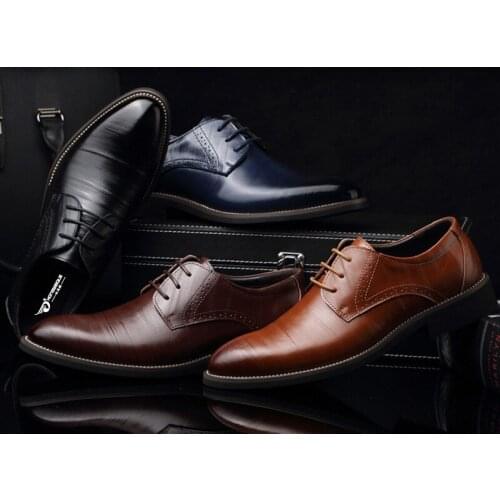 2020 Mens Formal Shoes Genuine Leather Brogues Shoes Men Lace-up Bullock Business Dress Men Oxfords Shoes For Men Sapato Social