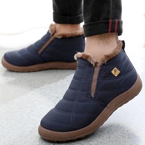 2021 New Mens Shoes Retro Casual Mens Boots Fur Keep Warm Men Ankle Boots Lightweight Sneaker Wear-Resistant Outdoor Male Shoe