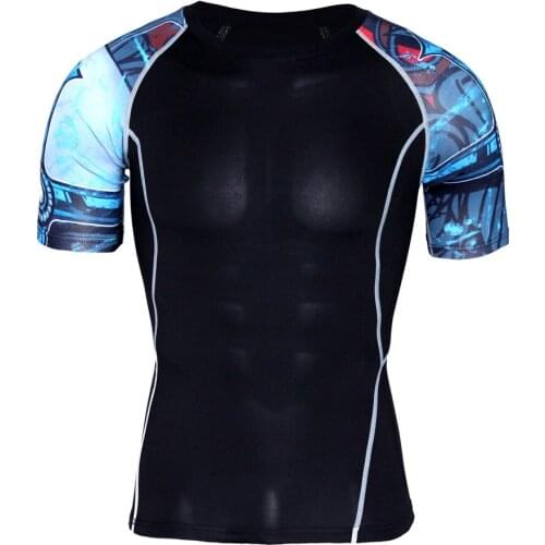 Men Compression Fitness Top Quick Dry Workout Running Shirt Breathable Gym Sport Tshirt Clothing Sport Clothing Rashguard Shirts
