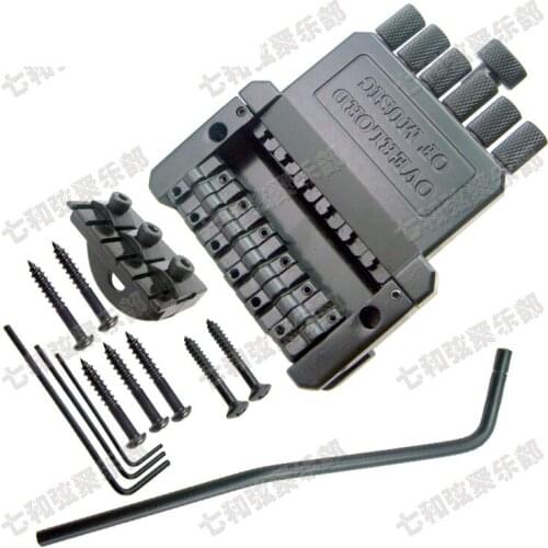 A Set Black 6 String guitar Bridge Tailpiece for headless Guitar accessories