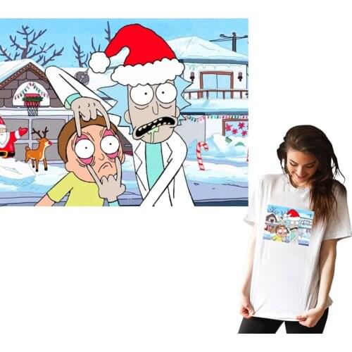 Anime Patches Christmas Thermal Stickers on Clothes Iron-on Transfers for Clothing Thermoadhesive Patch Diy Applique for Kid