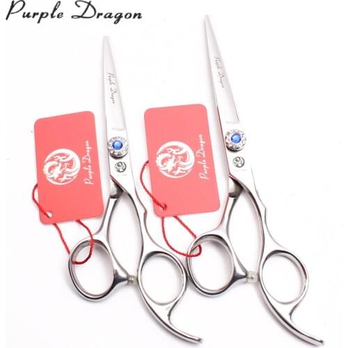5.5" 6" 440C Blue GEM Straight Scissors Cutting Shears Salon Hair Scissors Barber Shop Professional Hairdressers Scissors Z9013