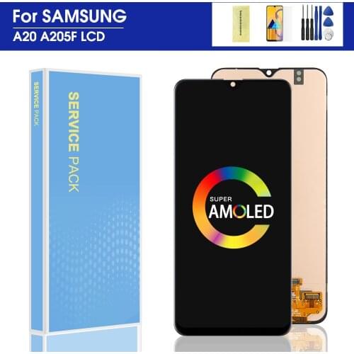 Original For Samsung Galaxy A20 Display Touch For Samsung A20 A205 SM-A205F Screen Digitizer Panel Assembly Replacement