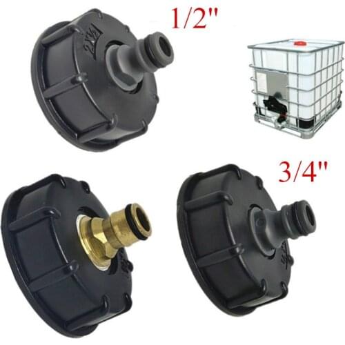 1/2" 3/4" Garden IBC Hose Adapter Barrel Water Tank Fitting Reducer Connector Standard Coarse Thread for Faucet IBC Ton Valve