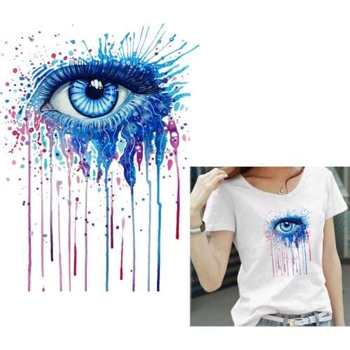 Iron-on Transfers For Clothing Colorful EYE Sticker Heat-Transfer Vinyl Clorhing Stickers Prints For Clothing Print-on Applique