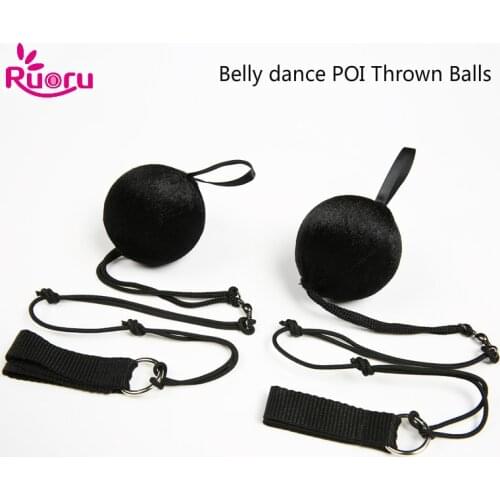 Ruoru 2 Pieces = 1 Pair Adjustable Belly Dance POI Thrown Ball Poi Balls for Poi Veil Stage Performance Props Accessories Poi
