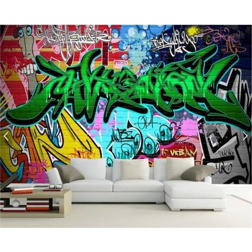 Custom graffiti wallpaper, colorful graffiti mural for bar KTV hotel background wallpaper home decoration wallpaper