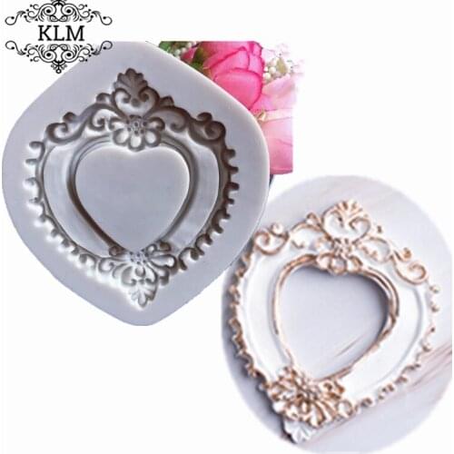 KLM Embossed Garland Photo Frame Silicone Mold Clay Tool Cake Decoration Tool Fondant Tool Chocolate Tool Biscuit Tool Pastry To