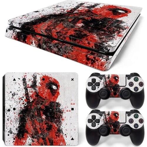 Marvel Deadpool Sticker for Sony PS4 Slim Controller Camouflage Vinyl Skin Sticker Cover Skin for Playstation 4 Gamepad Decal