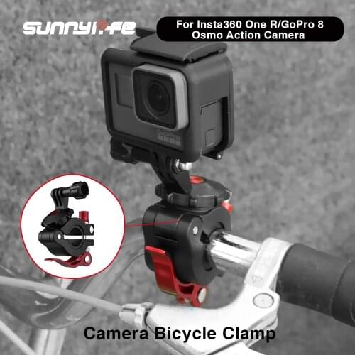 Sunnylife Sports Camera Universal Bicycle Clamp Adjustable Clips For Insta360 One R/GoPro 8/Osmo Action Camera Accessories