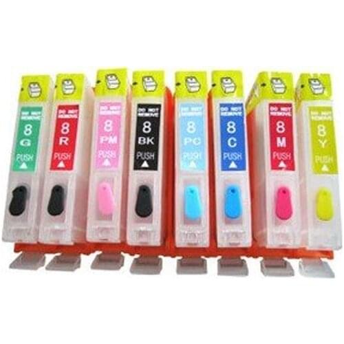 Vilaxh CLI-8 CLI 8 Empty Refillable ink Cartridges for Canon PIXMA PRO 9000 PRO9000 Mark II printer