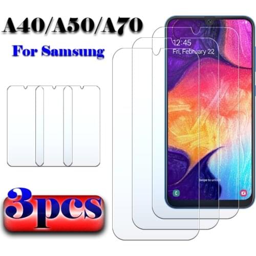 1 to 3 pcs for samsung galaxy a40 screen protector on samsum sansung glaxay a 40 50 70 tempered glass protective film tremp a50