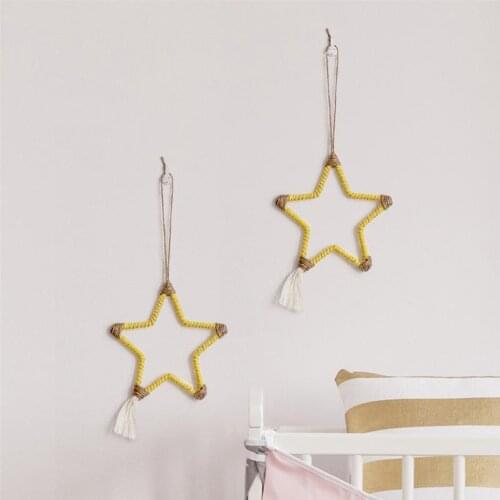1PCS Star Wall Hanging Tassel Decorative Novelty Woven Macrame Bohemian Wall Decor Car Hanging Decoration Home Decor