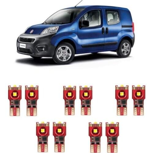 10pc w5w Car LED lighting For Fiat FIORINO FREEMONT GRANDE PUNTO IDEA LINEA SCUDO Sedici Seicento Stilo interior light kit