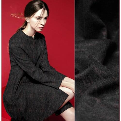 2017 New 155cm wide knitted wool fabric striped knitted wool autumn and winter clothing fabric jacket 640g / m