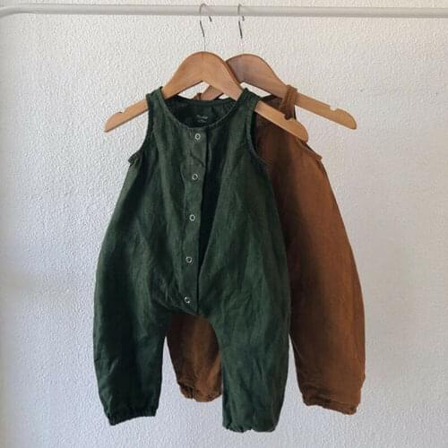 2020 Newborn Infant Kids Baby Boy Girl sleeveless Solid Romper cotton Bodysuit Jumpsuit Clothes Outfits 0-2T