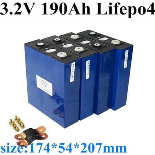 4pcs 190Ah 3.2V Lifepo4 batteries lifepo4 battery for 12V 24V 48V Battery Pack DIY EV Marine RV Golf