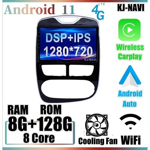 CARPLAY 6+128GB Android 11 Car Radio Auto GPS Navigation Multimedia For Renault Clio 4 BH98 KH98 2012 - 2016 NO DVD