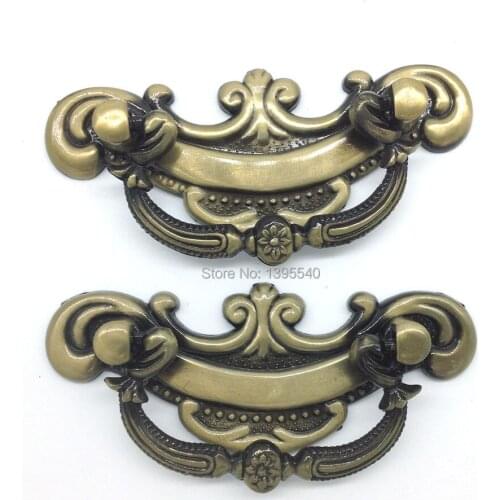 5pcs Antique Cabinet Drawer Handle Kitchen Cabinet Knobs Vintage Closet Handles Cupbord Furniture Hardware ShoeBox Cabinet Pull
