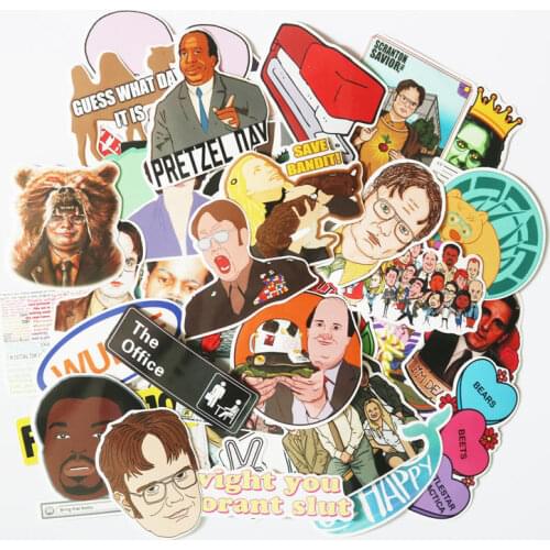 TD ZW 62Pcs Office Graffiti Tv Show Stickers For Suitcase Skateboard Laptop Luggage Fridge Phone Car Styling DIY Decal Sticker