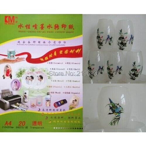 A4(210*297mm) inkjet clear glass water transfer paper