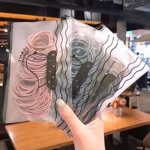 100Pcs/Bag Black Pink Colorful Elastic Hair Bands With Bag Girls Rubber Bands Ponytail Holder Hairband Women Hair Accessories