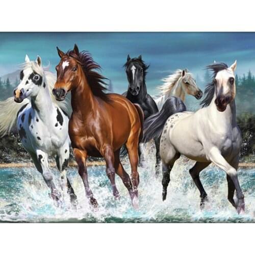 Diamond Painting Horse Full Square Diamond Embroidery Animals Picture 5d Diy Mosaic Art Cross Stitch Rhinestone Home Decoration