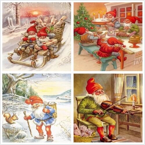 Diamond Embroidery Winter 5D DIY Full Square Diamond Painting Santa Claus Diamond Mosaic Christmas Cross Stitch Home Decor